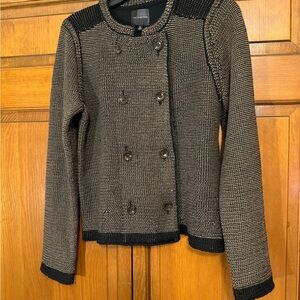 NWOT Chic Black & Brown Double-Breasted Women's Sweater Jacket from The Limited
